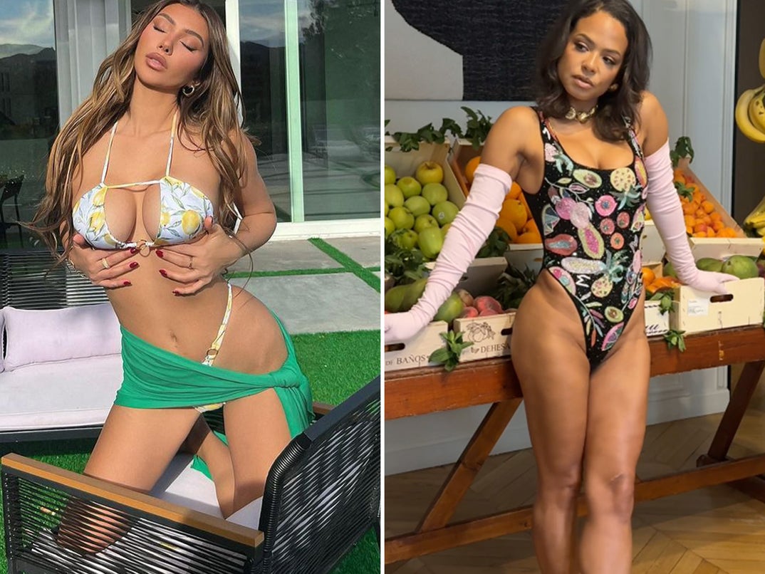 Francesca Farago vs. Christina Milian -- Fruity Swimwear Edition