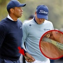 Tiger Woods Hands Justin Thomas Tampon After Outdriving Him On Hole