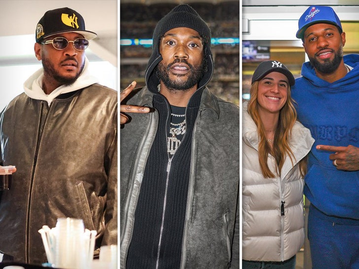 Paul George, Meek Mill Hit Yankee Stadium For World Series Game 3