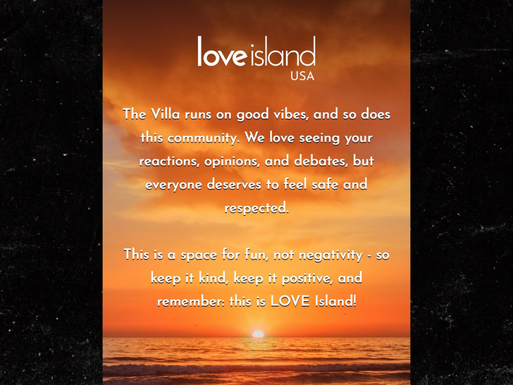 sub love island statement insta