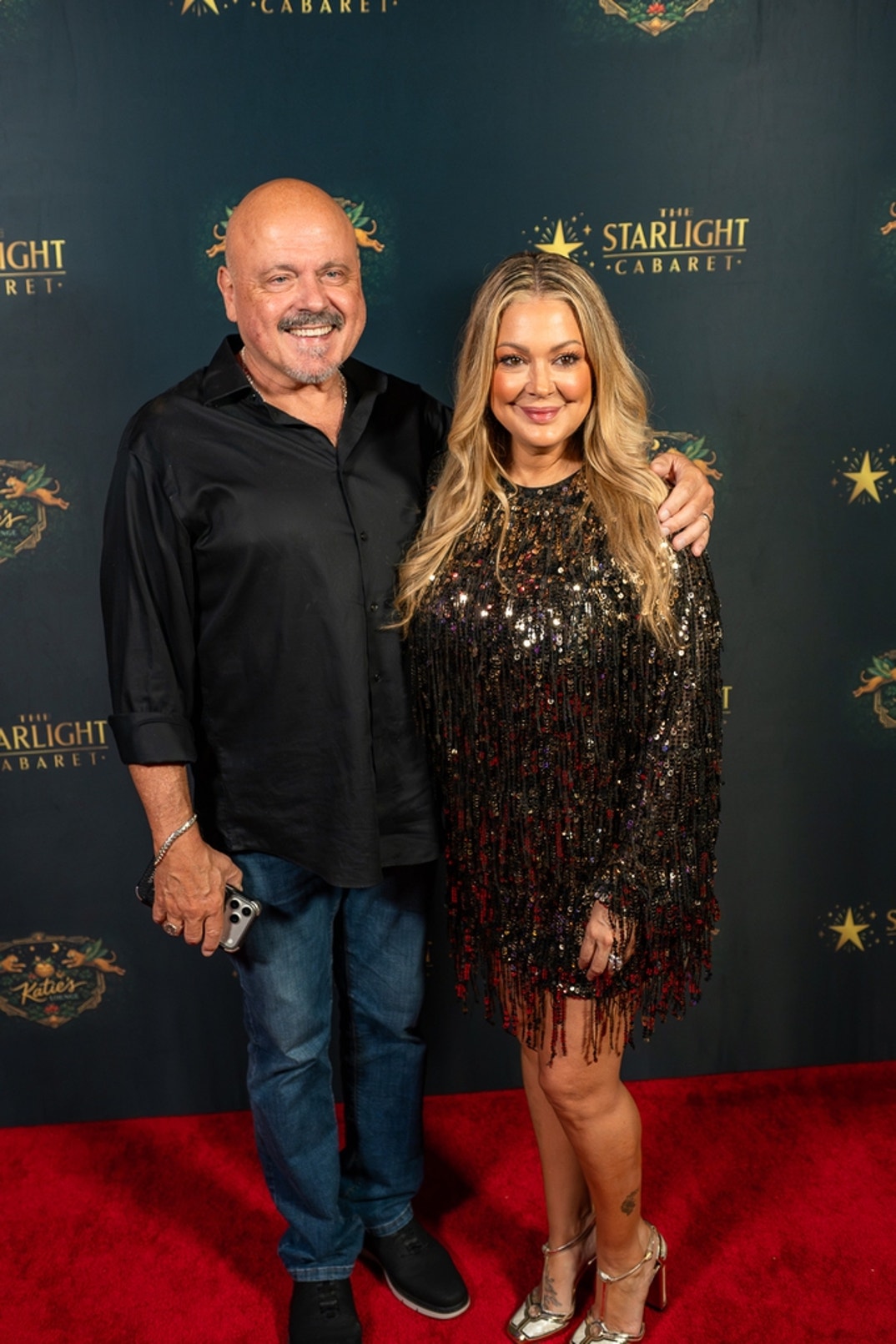 Walter Afanasieff and Katie Cazorla attend the grand opening of the Starlight Cabaret at The Starlight Cabaret