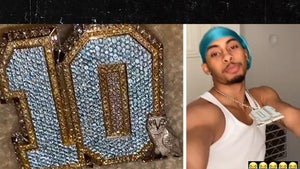Drake Gifts GF's Son Amari Bailey An Iced Out #10 Pendant With OVO Owl