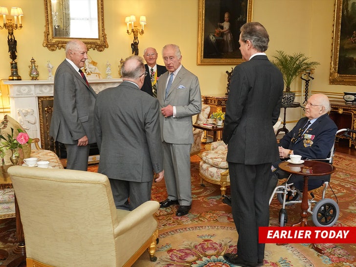 King Charles inside Buckingham palace