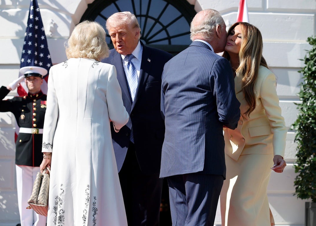Donald Trump Greets King Charles III And Queen Camilla At White House 8