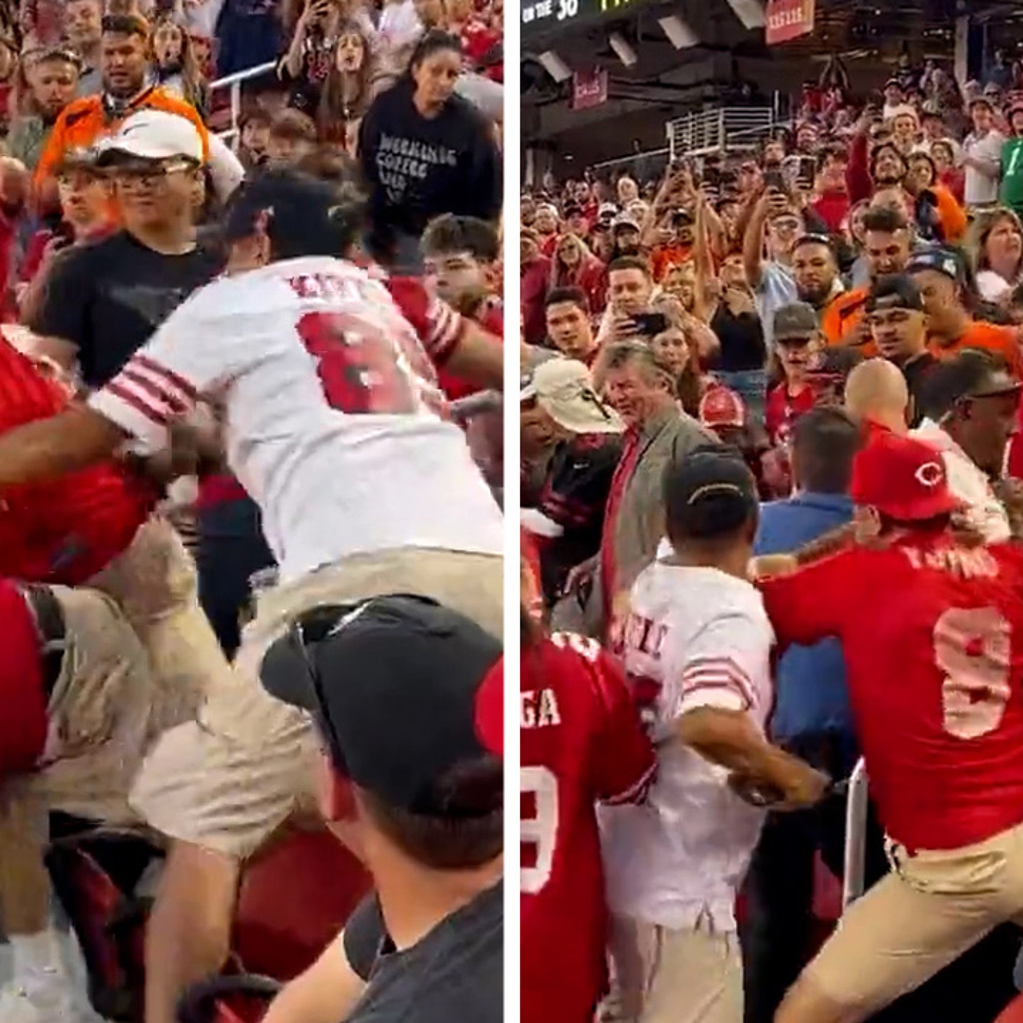 49ers fans' brawl in stands caught on video