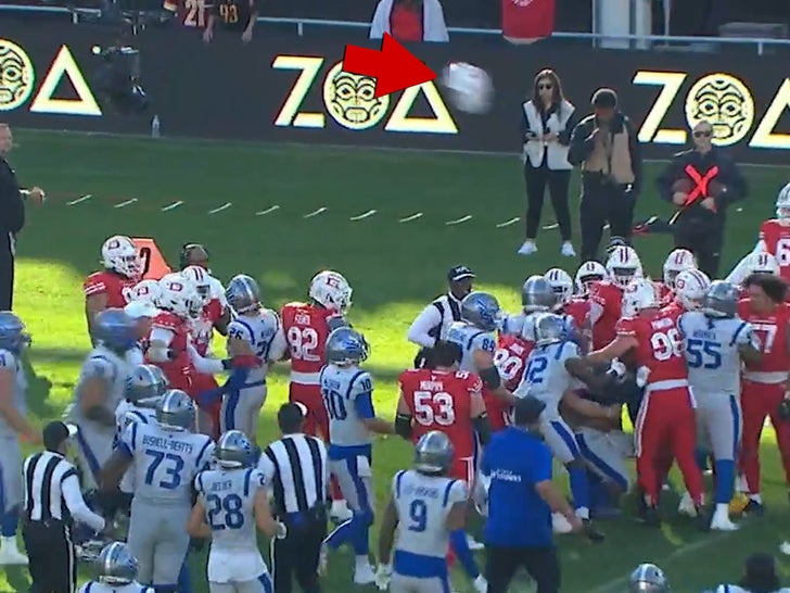 XFL Players Brawl At End Of Game, Helmet Thrown