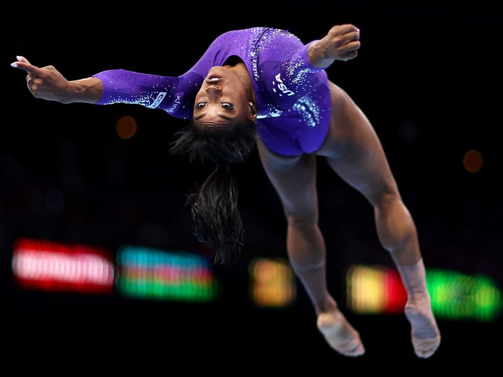 Simone Biles Flipping To Gold