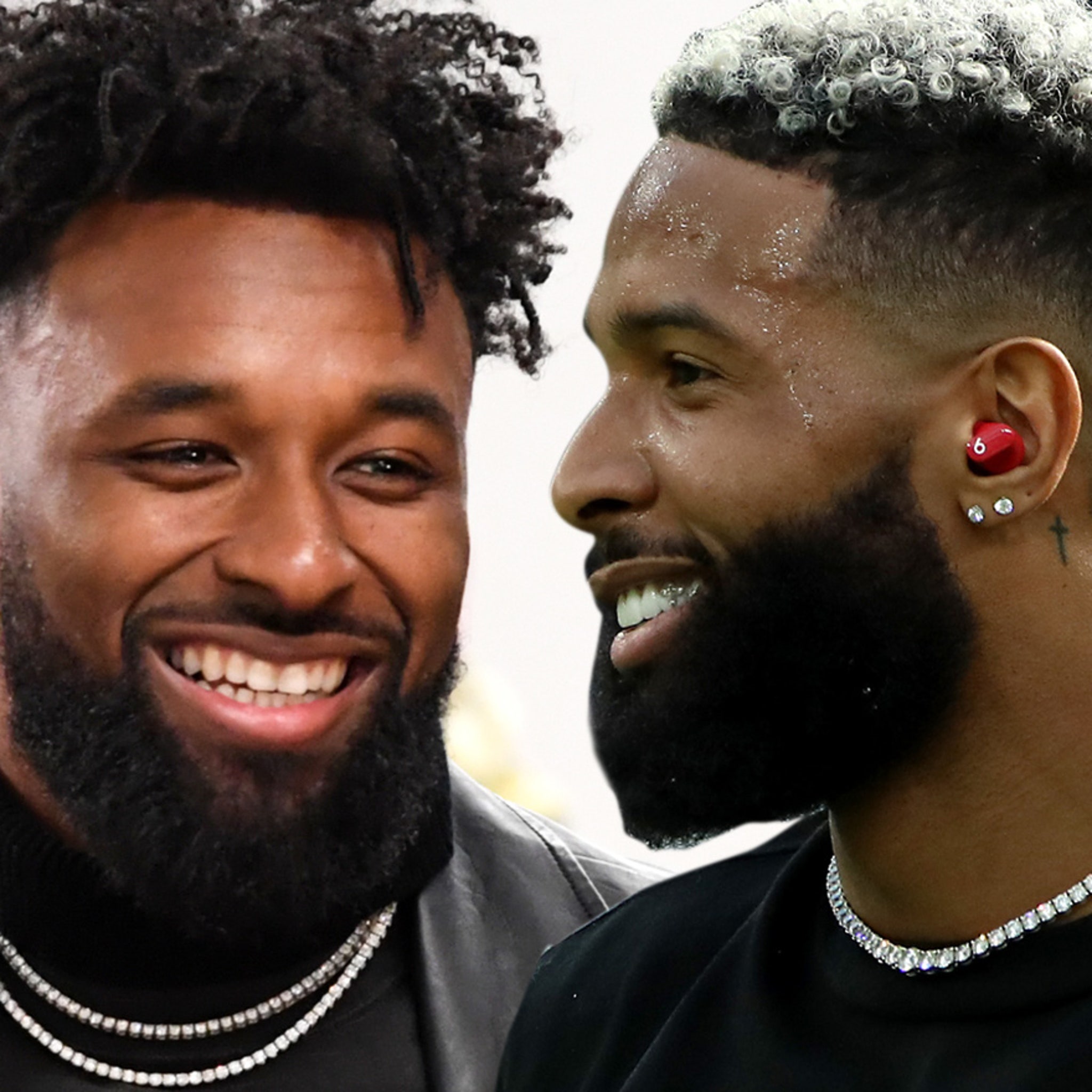 Odell Beckham gets Jarvis Landry surprise at Super Bowl media day