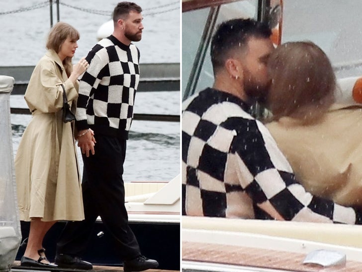 Taylor Swift & Travis Kelce Kissing On Lake Como