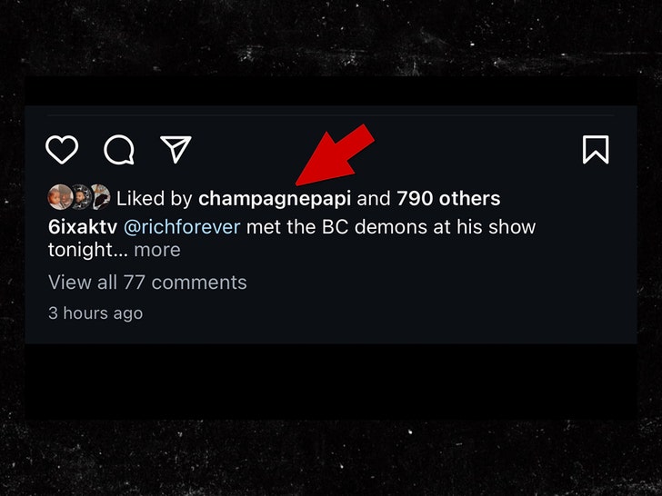 Drake menyukai postingan tentang pertarungan rick ross