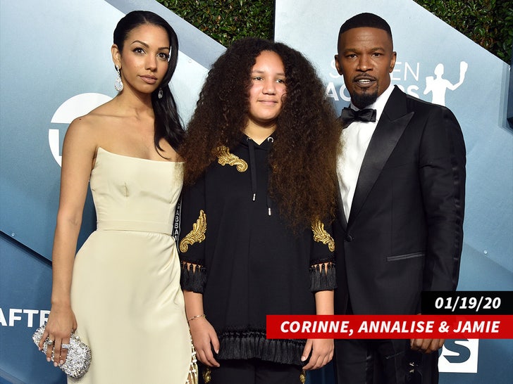 Corinne Foxx, Annalise Bishop and Jamie Foxx