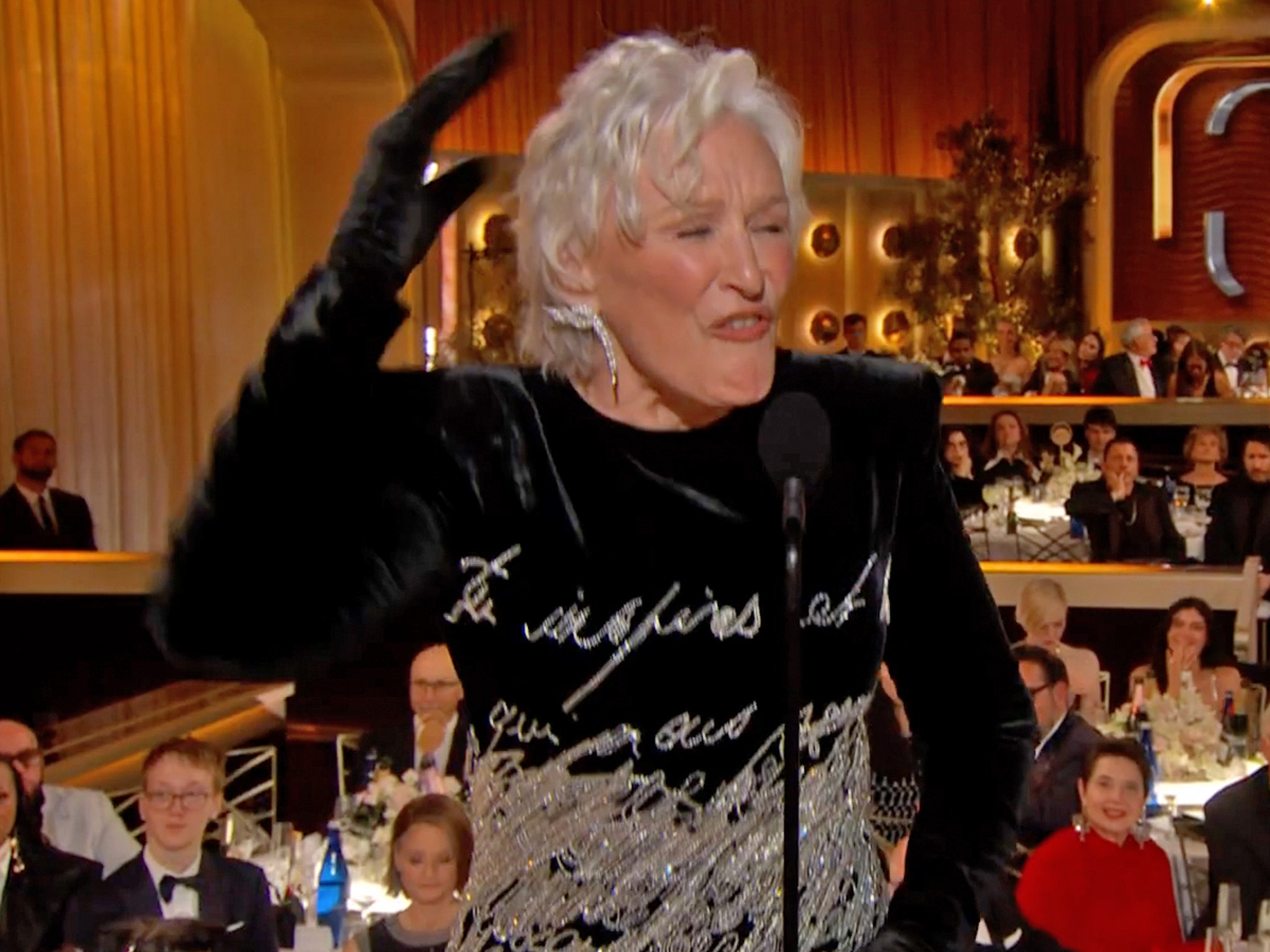 Glenn Close Censored for Using F-Word During Golden Globes Speech