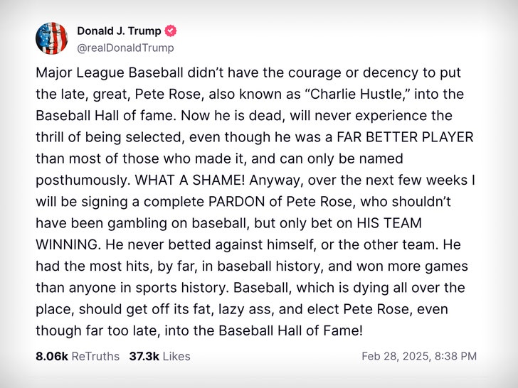 Donald Trump Pete Rose Hall of Fame