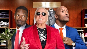 Ric Flair Hookin' Up The Rock & Jamie Foxx with Custom Suits