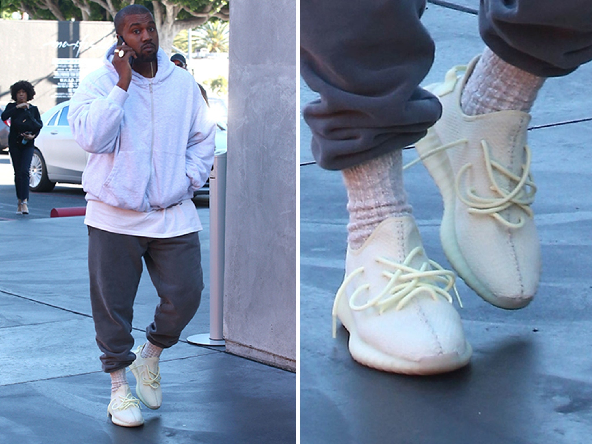 West Kicked On Friday In Never-Before-Seen Yeezys