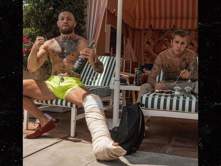 Justin Bieber and Conor McGregor Keep Bro'ing Out, In Person!!!