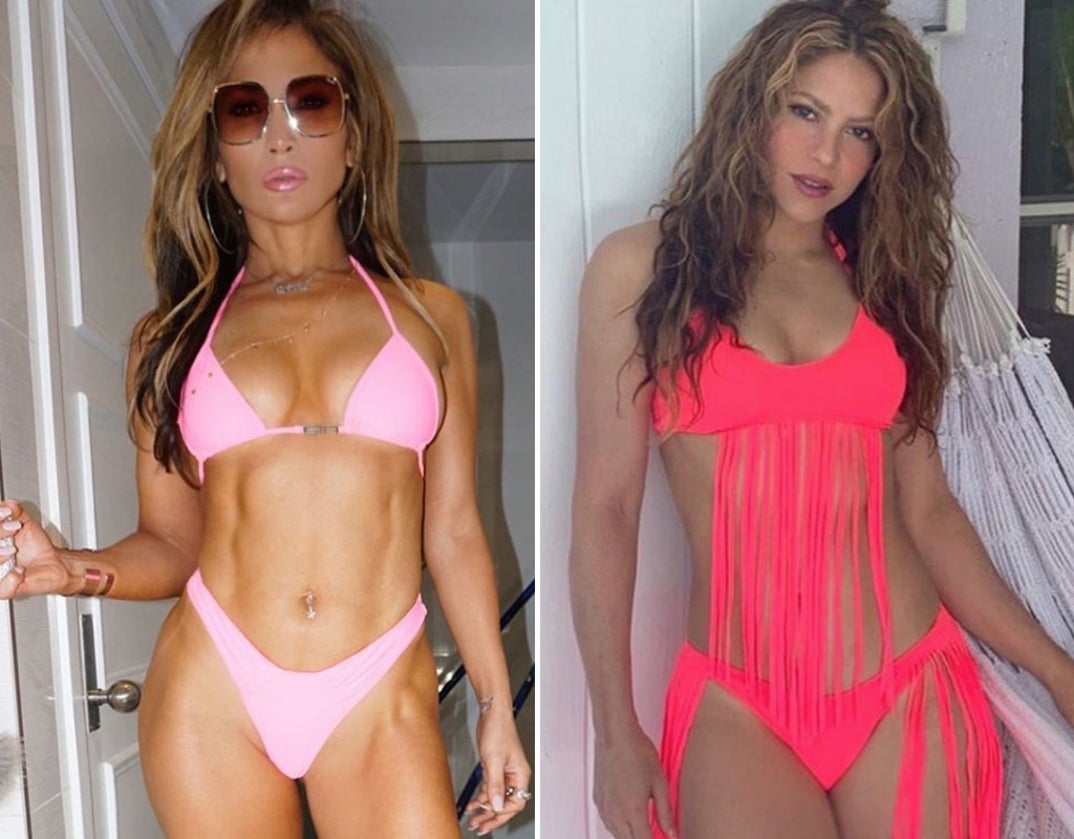 Jennifer Lopez (50) vs. Shakira (42) -- Super Bowl Babes Edition