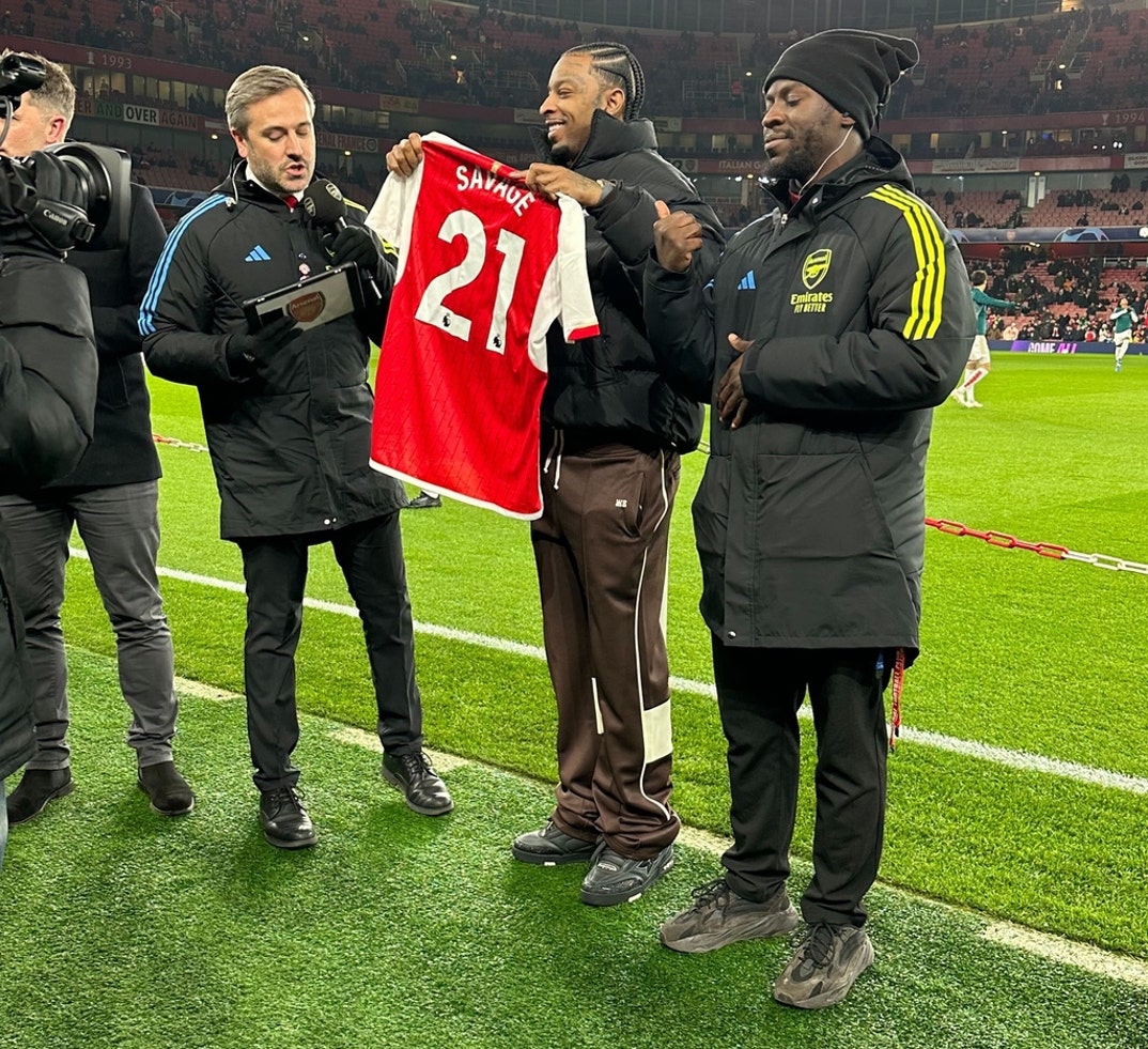 21 Savage Honored By Arsenal Game