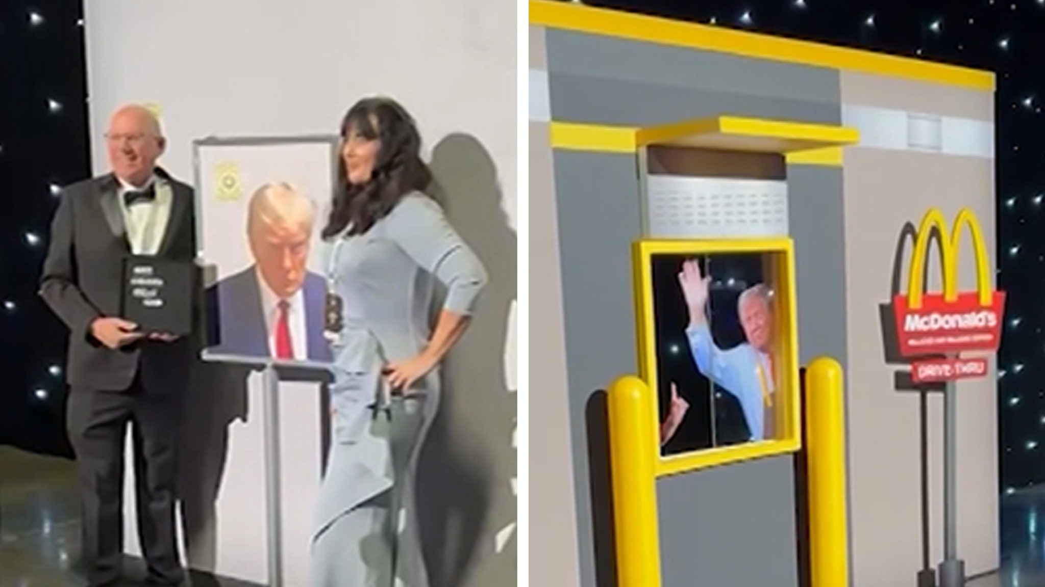 Presiden Trump Menawarkan Foto kepada Penggemar di Sebelah Mug Shot, Drive-Thru McDonald’s