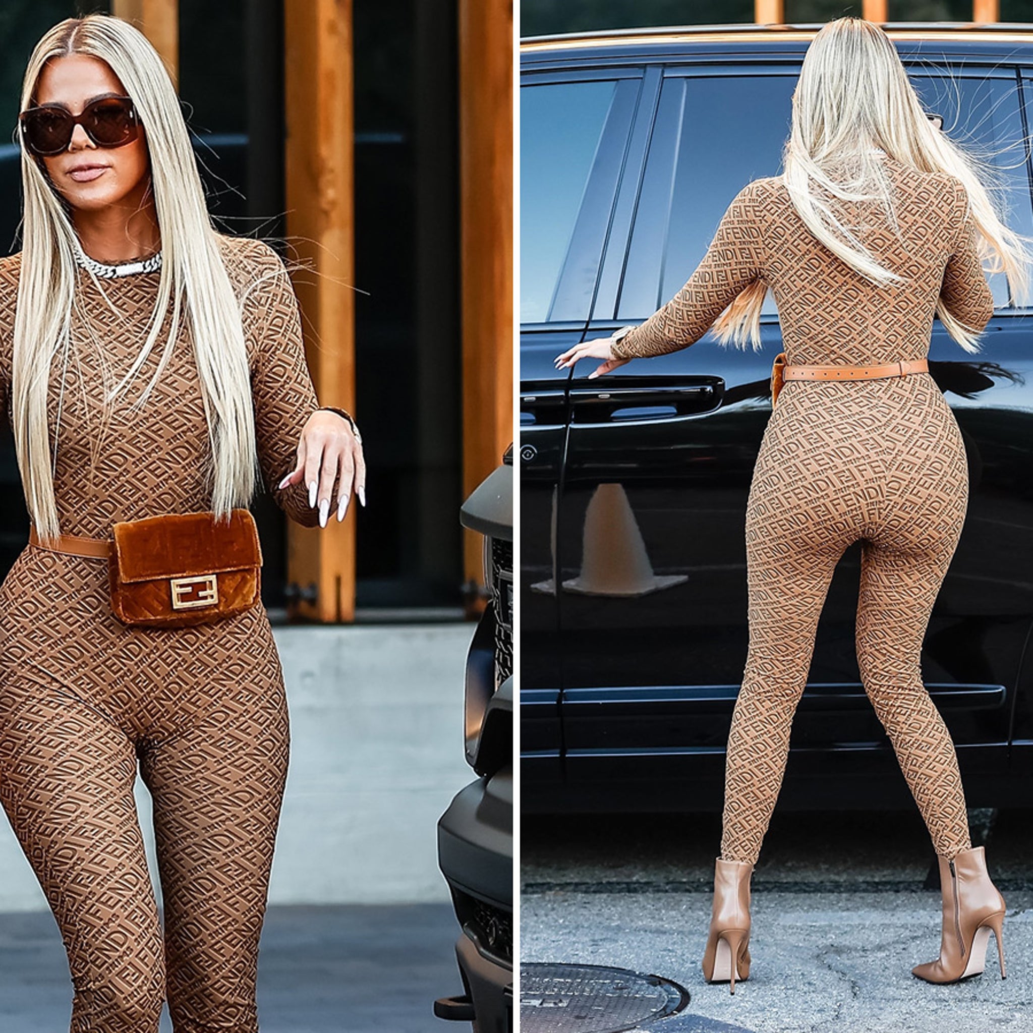 Khloe Kardashian Decked Out in SKIMS X Fendi as She Reappears