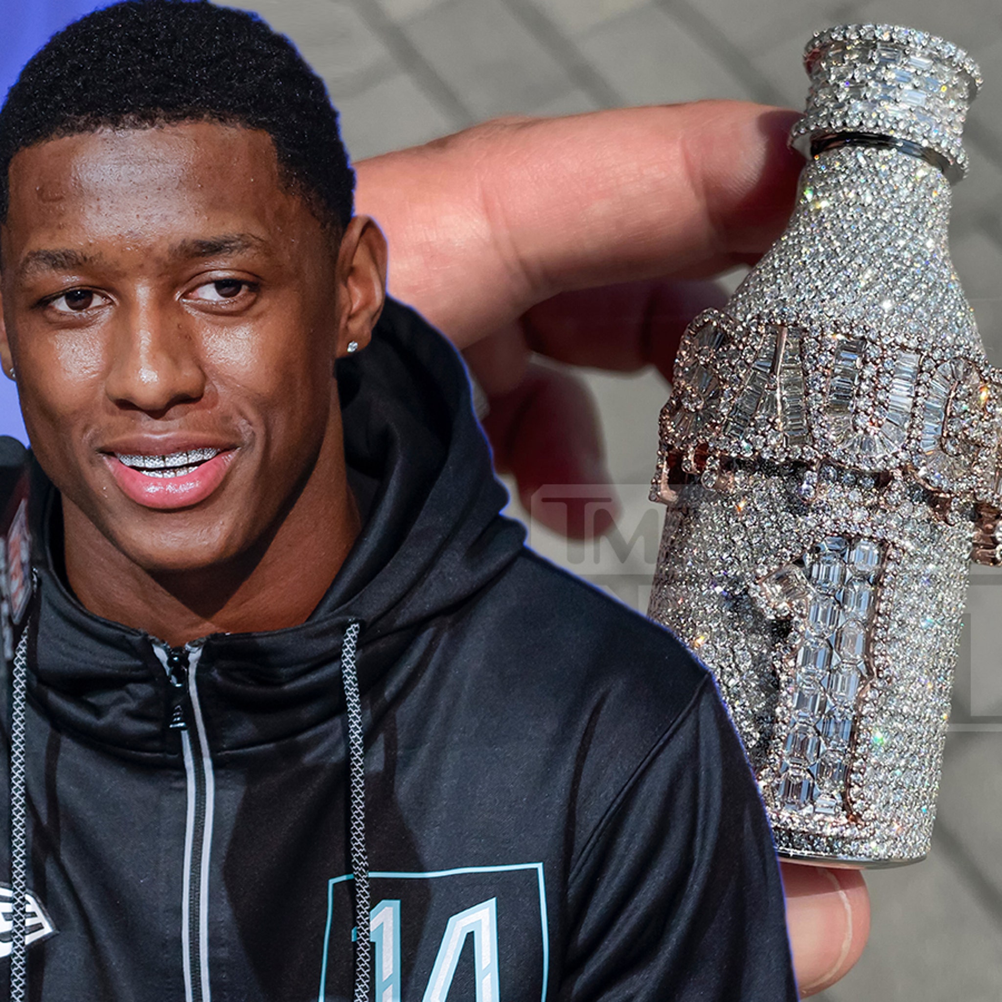 Jets Star Rookie Sauce Gardner Gets Custom Diamond Sauce Bottle