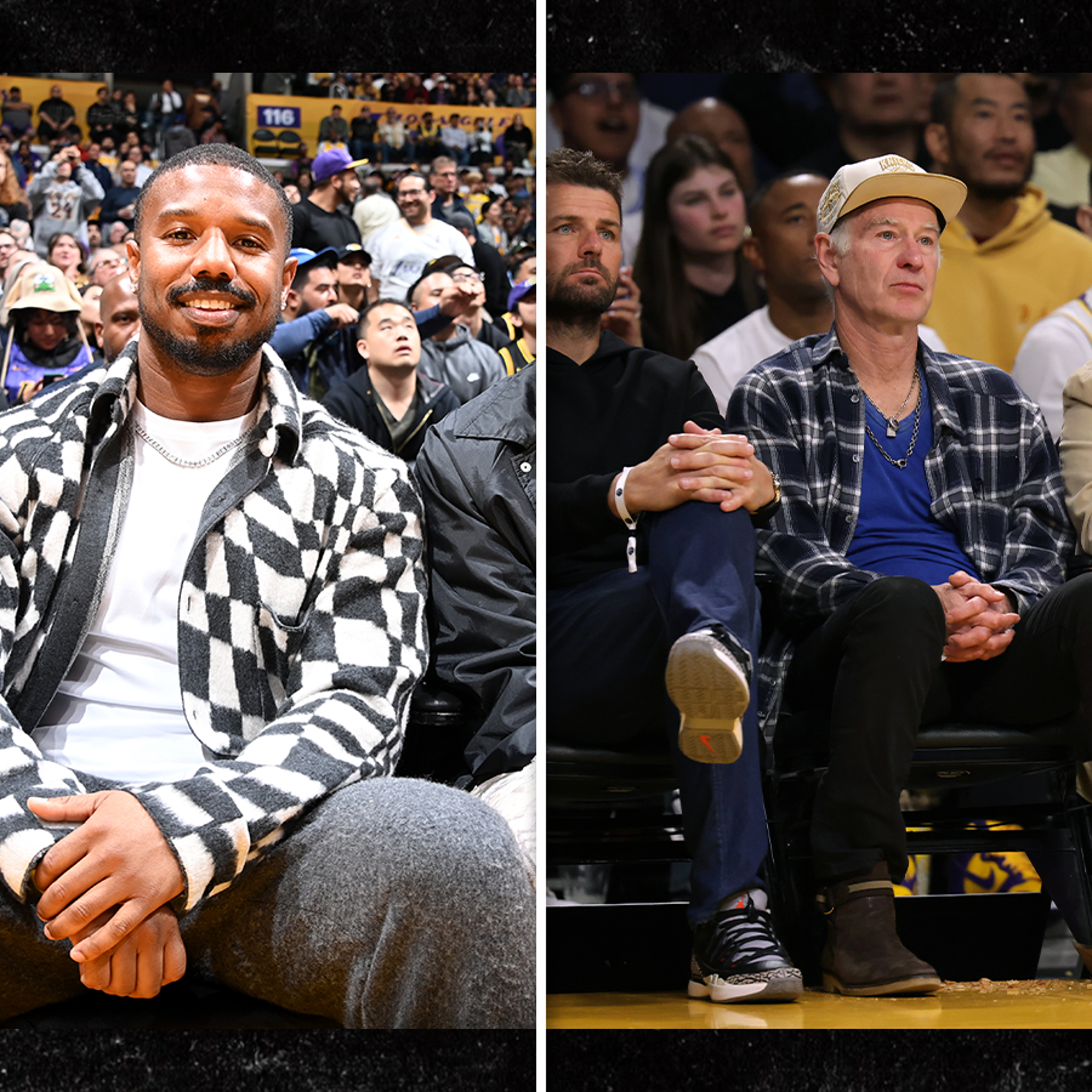 Vintage photos of celebrities courtside at Lakers games