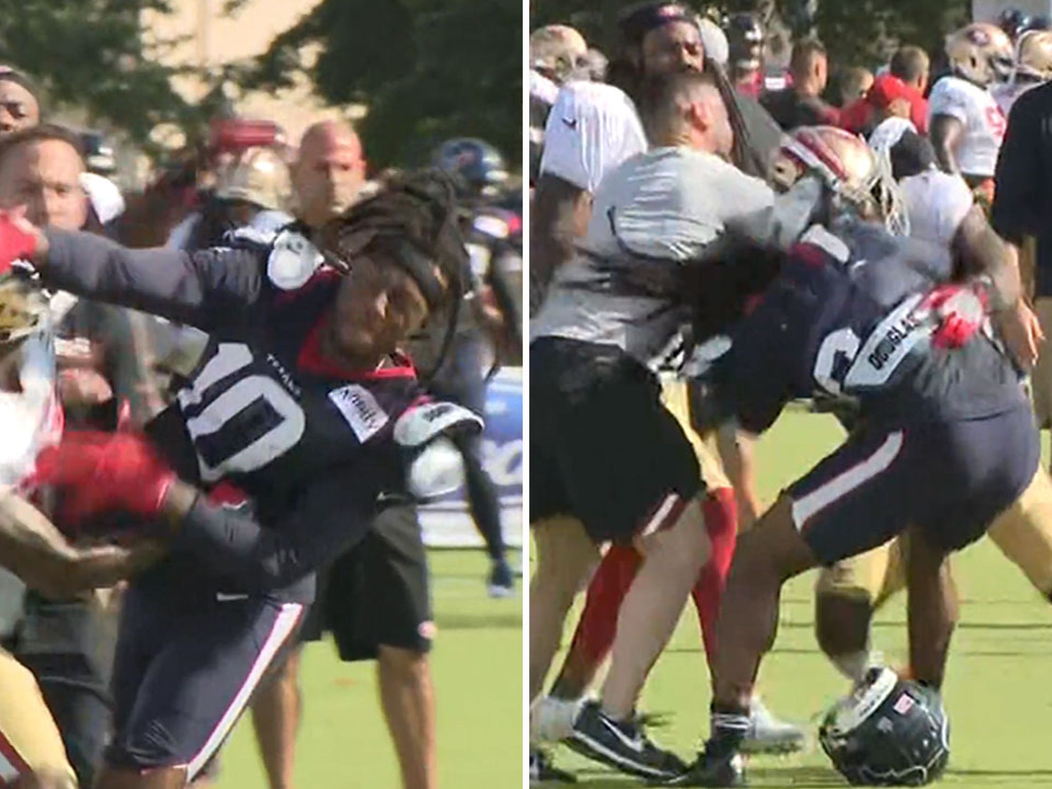 DeAndre Hopkins, Jimmie Ward fight during Texans-Niners practice - Sports  Illustrated