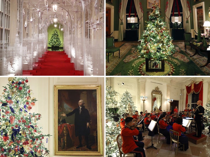 White House Christmas Decorations Melania Unveils Patriotic