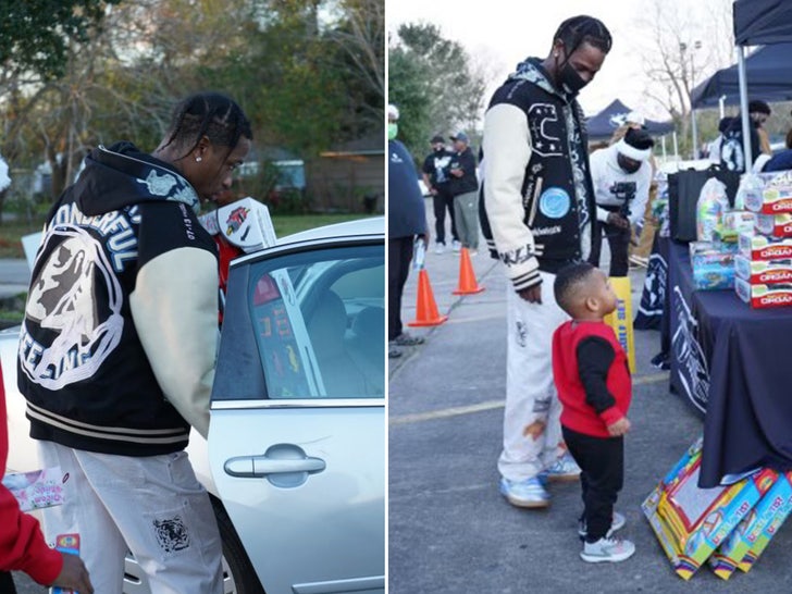 travis scott donating toys