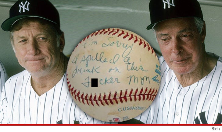 Mickey Mantle -- DiMaggio's a 'F**ker' Baseball  Sells for $12k