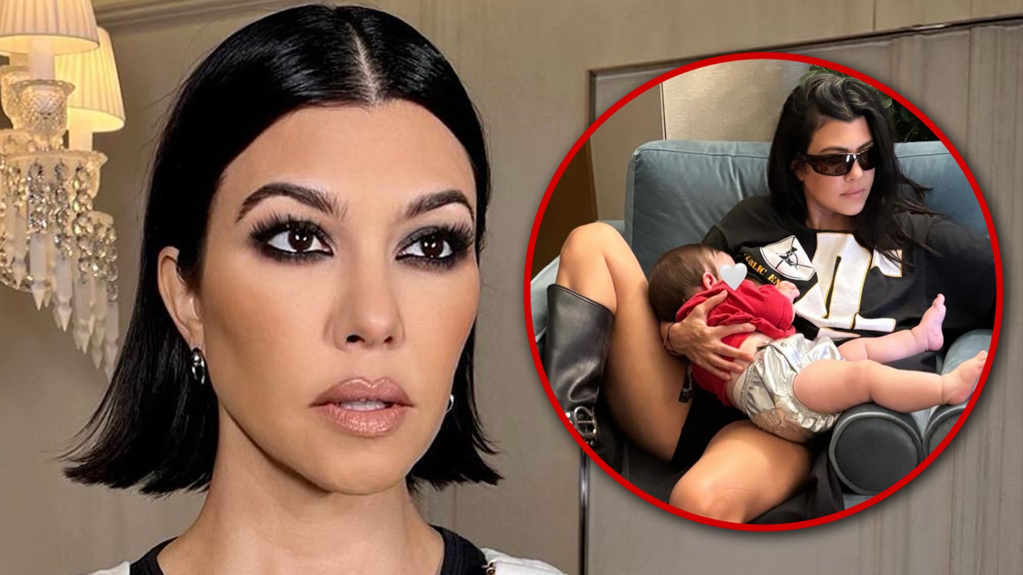 Kourtney Kardashian Captured Breastfeeding Rocky in Instagram Pics