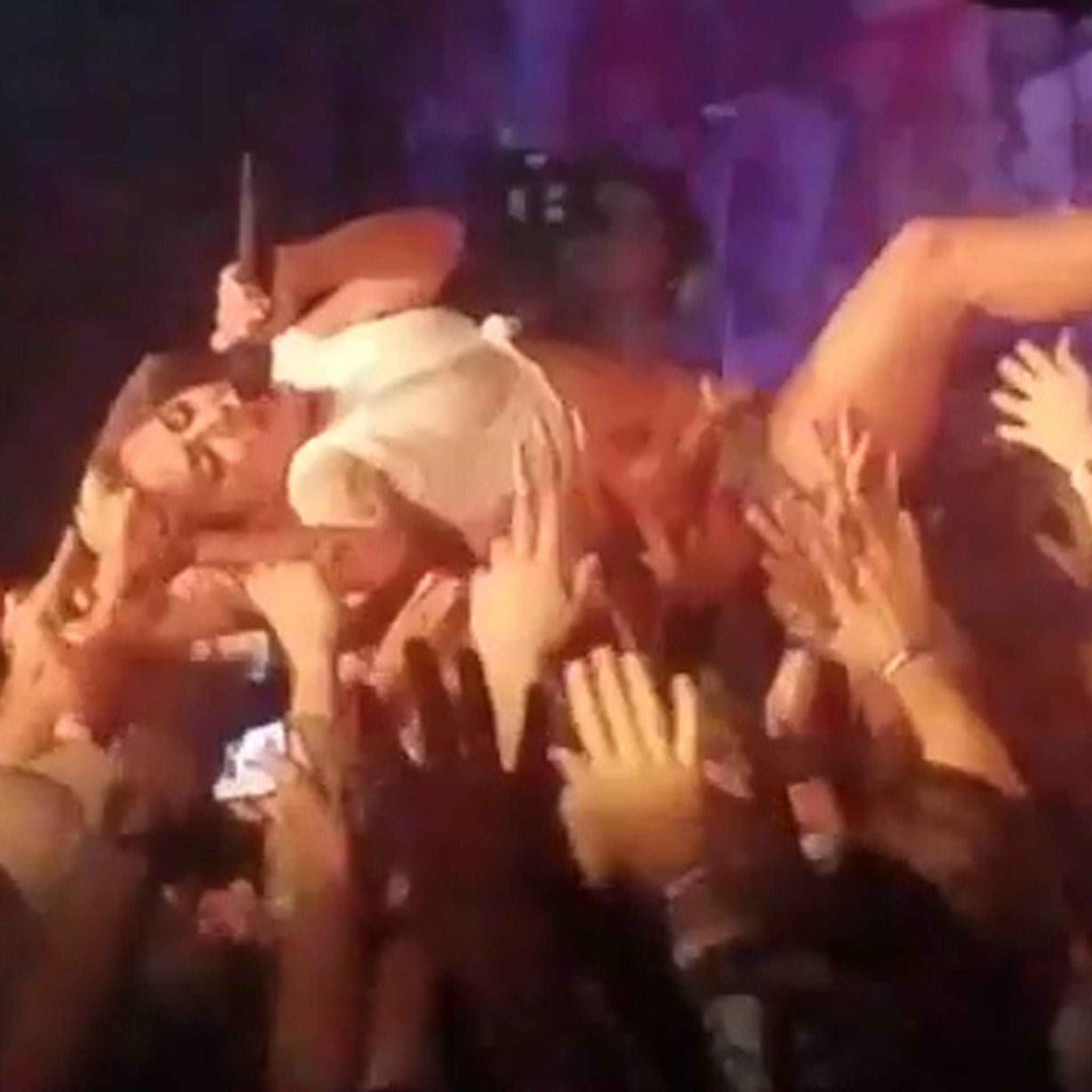 Nude crowd surfing