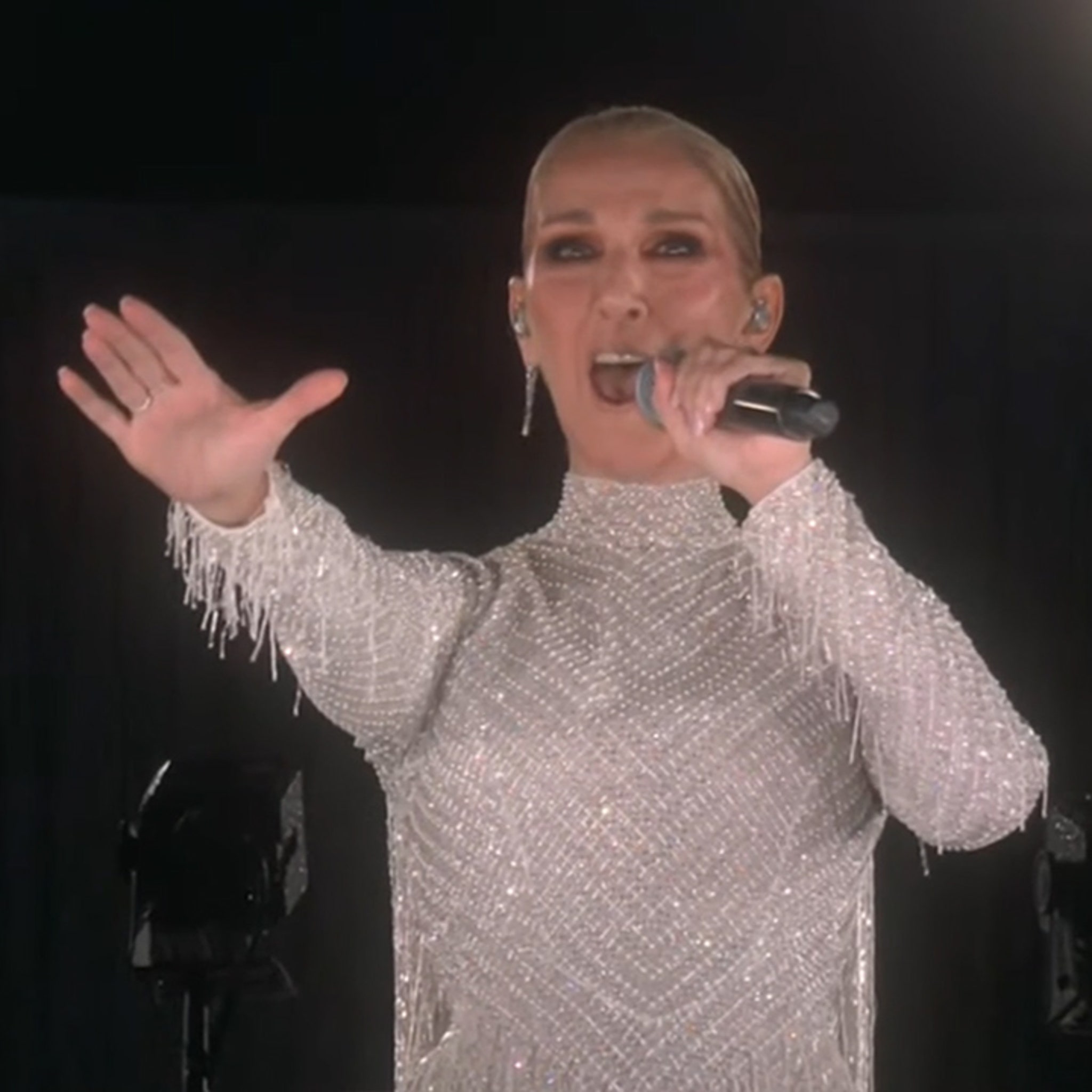 Celine Dion Chokes Up Performing at Olympics Opening Ceremony