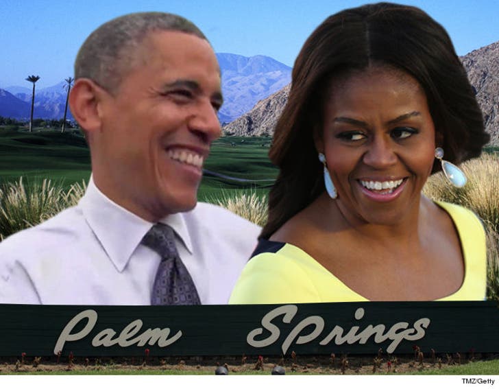 Obamas Jet to Palm Springs After Inauguration :: 0113-barack-michelle-obama-palm-springs-composite-2b-3