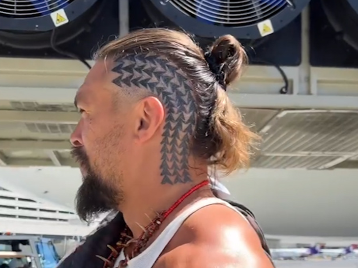 Jason Momoa Shows Off Huge New Head Tattoo