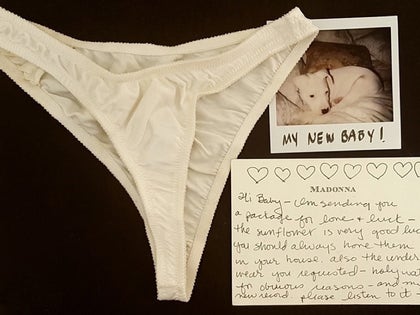 Madonna Handwritten & Signed Love Letter to Peter Shue and Personally Worn Panties