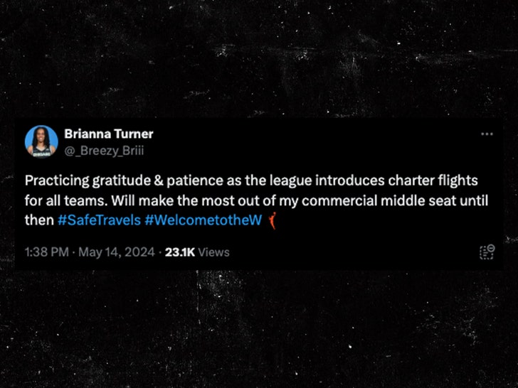 Brianna Turner tweeted about the flights