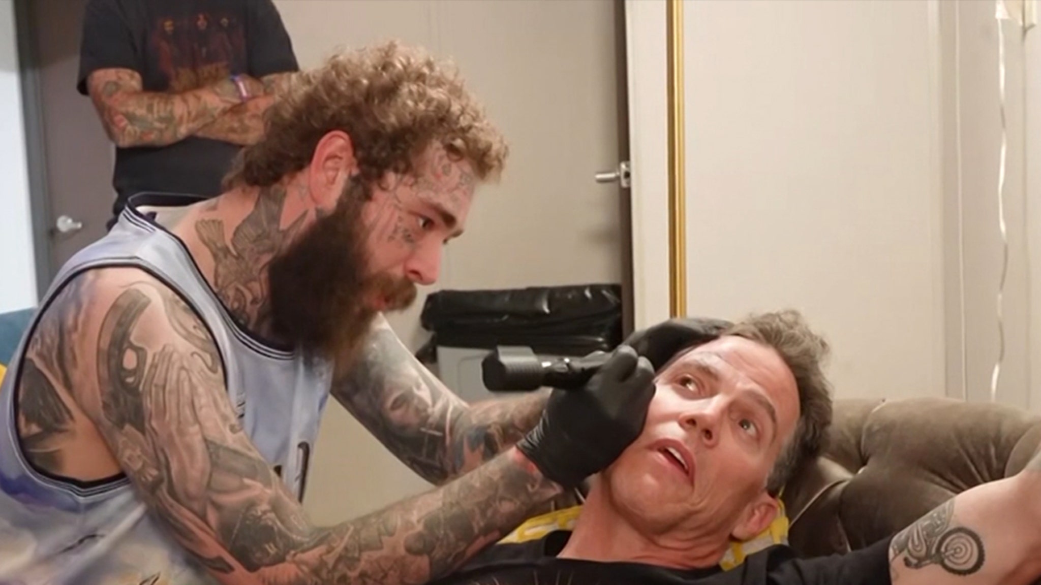 Post Malone Gives Steve-O Penis Face Tattoo #PostMalone