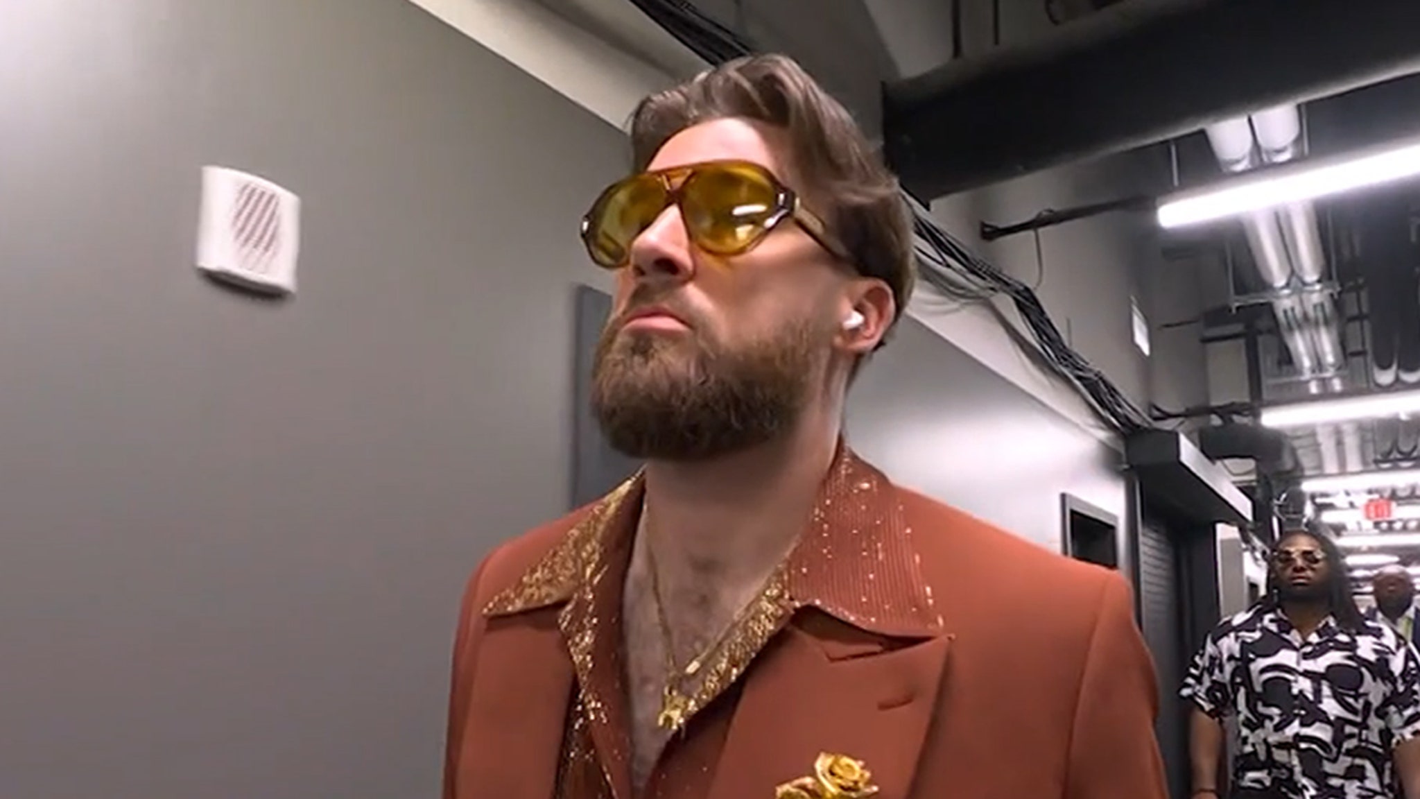 Travis Kelce Arrives in Style to Super Bowl LIX