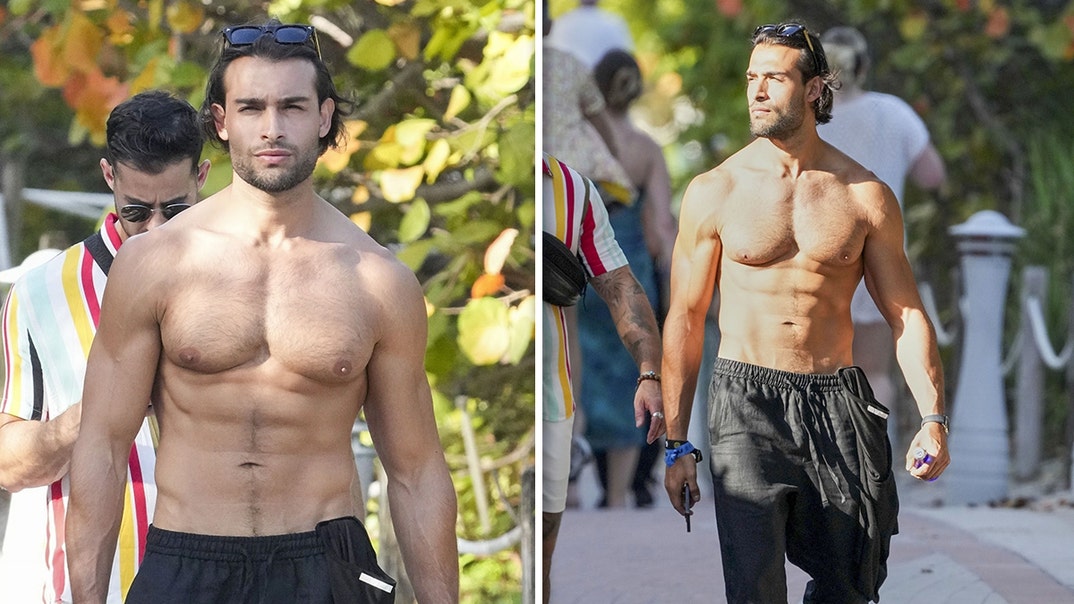 Sam-Asghari-Shirtless-in-Miami-gallery-launch-backgrid-1