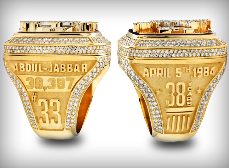 L.A. Lakers Gift Kareem Abdul-Jabbar Custom Gold Ring With 578