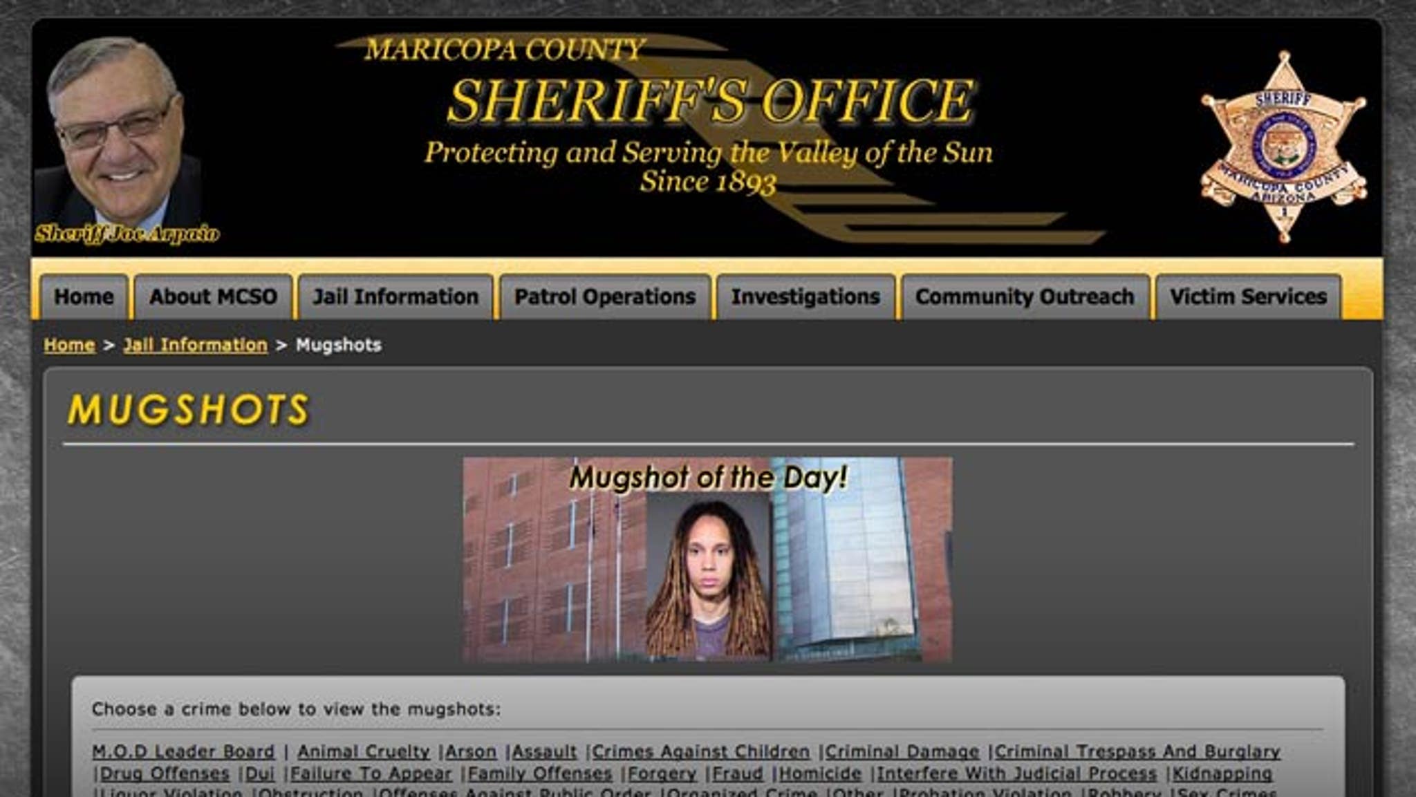 WNBA's Brittney Griner -- Wins 'Mugshot of the Day' ... On Sheriff's Website