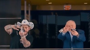 Post Malone Plays Beer Pong W/ Jerry Jones, Makes It Rain In Cowboys Schedule Release Vid