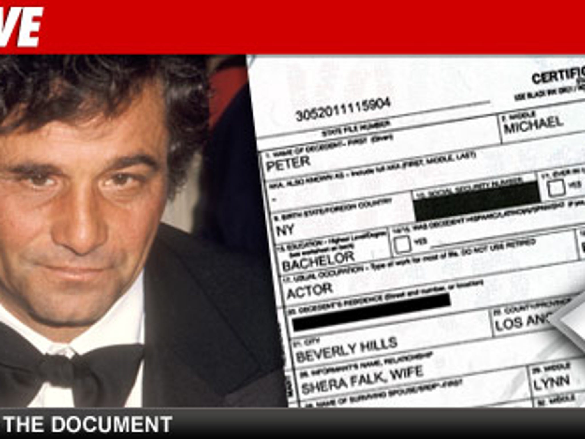 Peter Falk dies at 83: 'Columbo' actor passes away at his Beverly