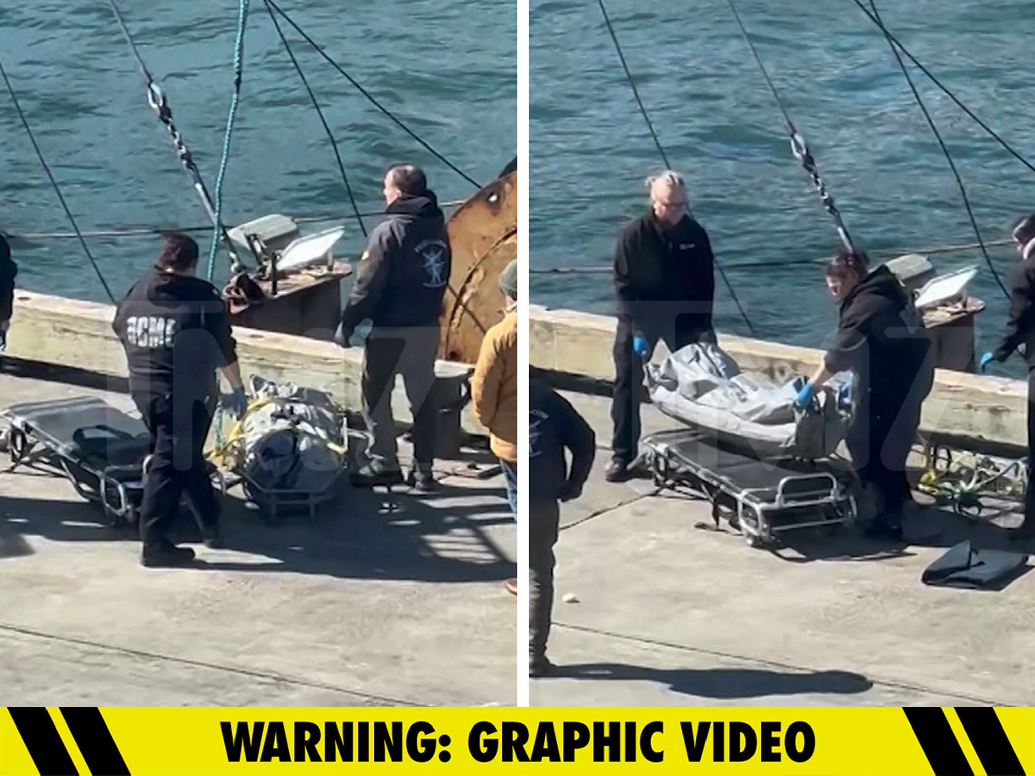 dead man with fishing pole Dead Body Hoisted From Boston Fishing Boat in New Video After Corpse Caught  in Net