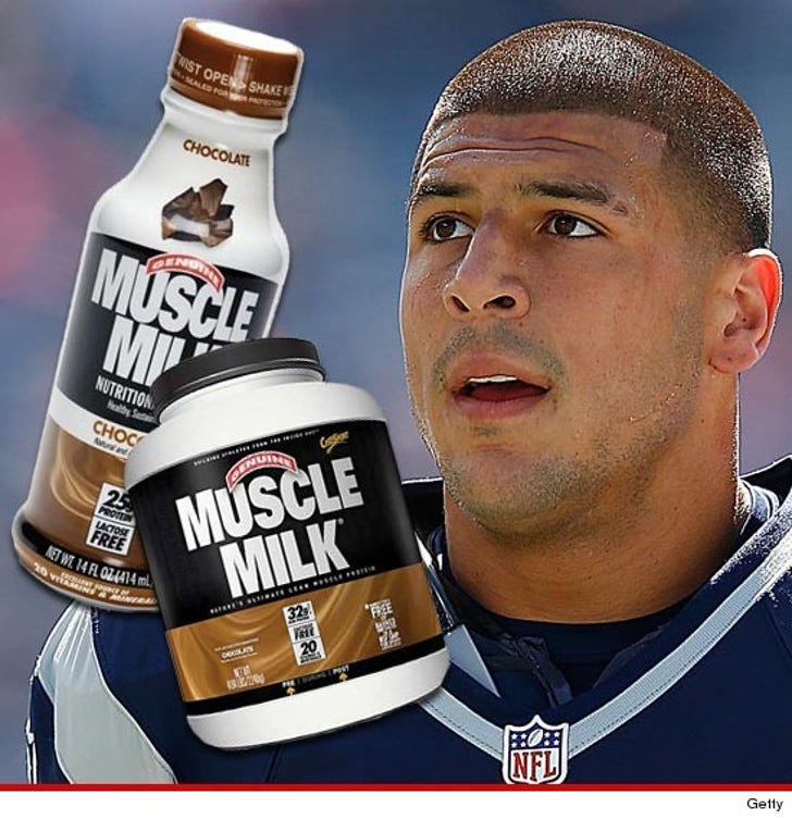 Aaron Hernandez -- DROPPED as Spokesman for Muscle Milk :: 0621-aaron-hernandez-muscle-milk-getty-3