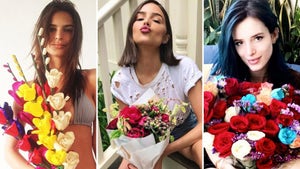 Babes Showered With Flowers