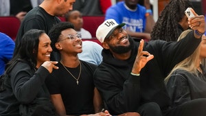 LeBron James Sits Courtside For Bronny's McDonald's Game, Fired Up For Son