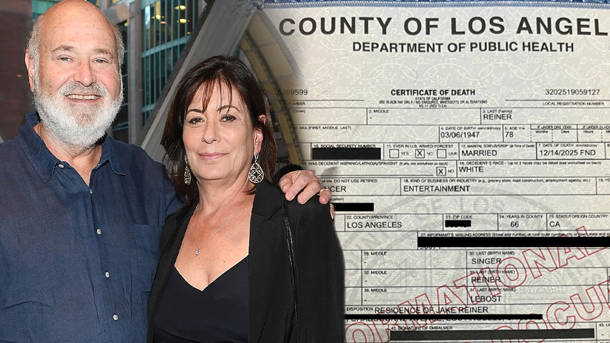 Rob and Michele Reiner Death Certificates Released
