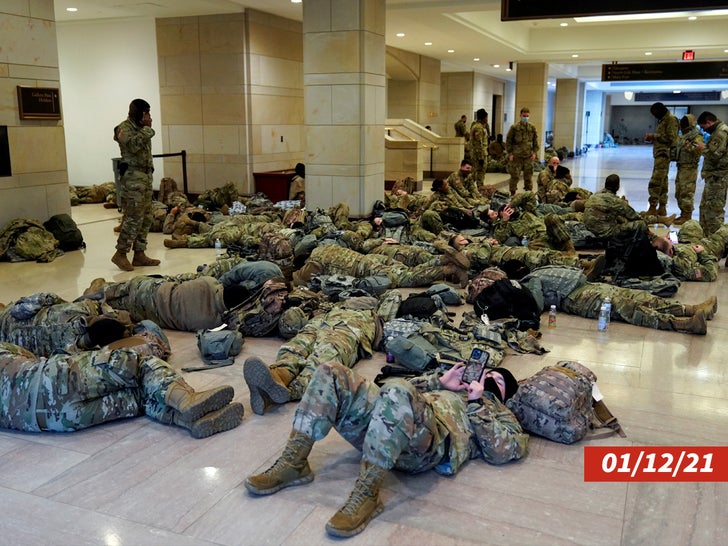 Armed National Guard Sleeping On Capitol Floor